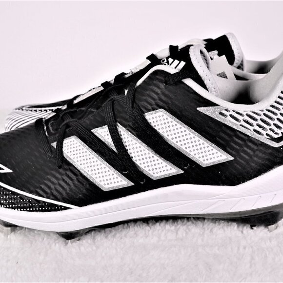Adidas Afterburner 7 Baseball Cleats Black-White EG5633 SIZE 7.5 (NWT) - Picture 7 of 10